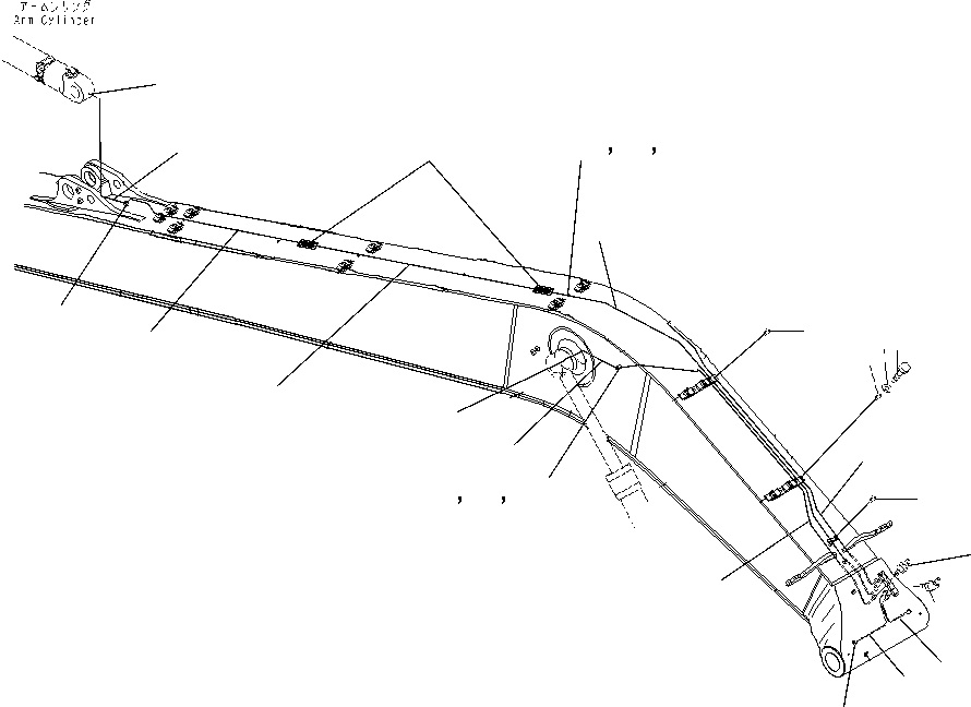 Excavators Komatsu / PC600LC-8K 19M SUPER LONG FRONT S/N K(pc600sl3) / BOOM (10.4 M) (LUBRICATING LINE)(360460 : 360460)
