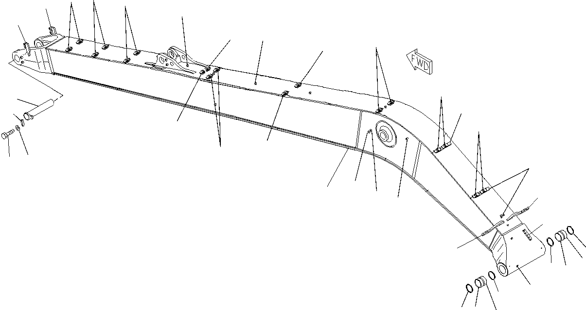 Excavators Komatsu / PC600LC-8K 19M SUPER LONG FRONT S/N K(pc600sl3) / BOOM (10.4 M) (BOOM AND TOP PIN)(360490 : 360490)
