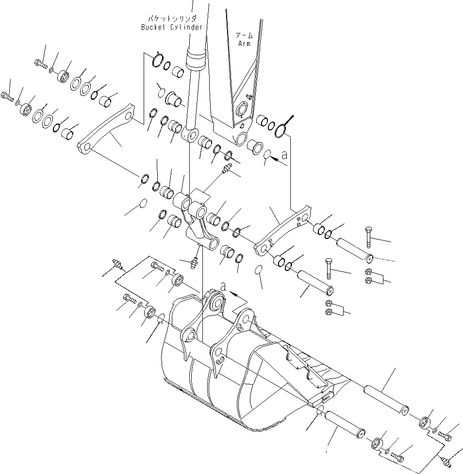 Excavators Komatsu / PC600LC-8K 19M SUPER LONG FRONT S/N K(pc600sl3) / ARM(7.5M)  (BUCKET LINK)(360540 : 360540)