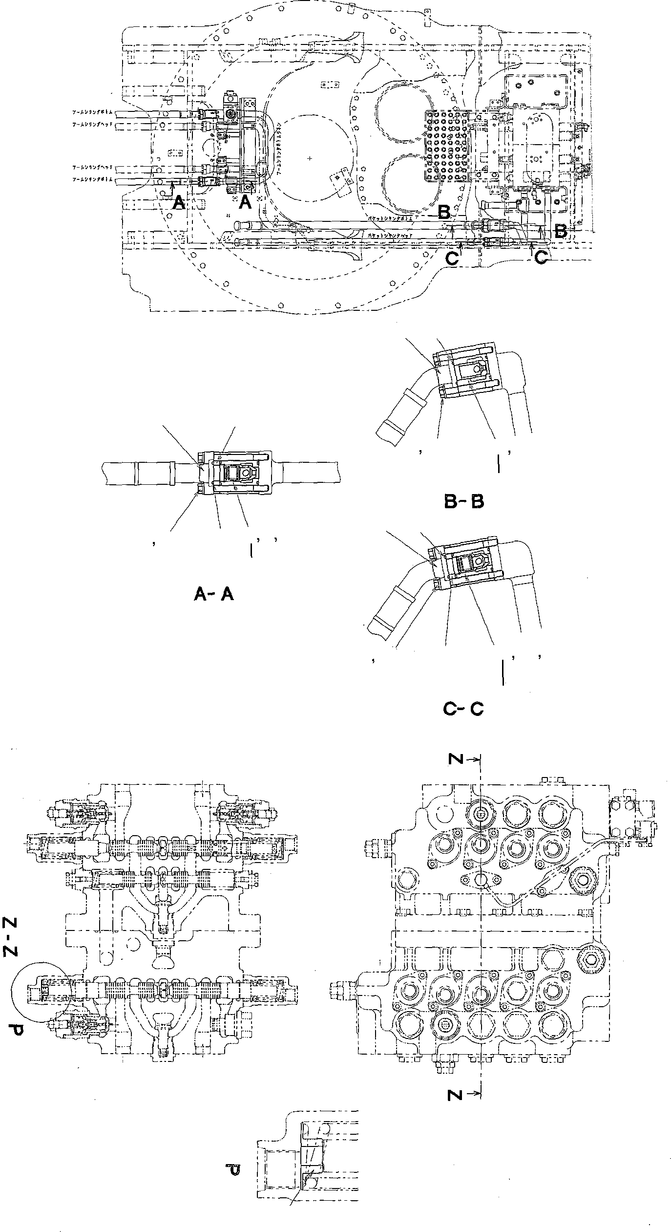Excavators Komatsu / PC600LC-8K 19M SUPER LONG FRONT S/N K(pc600sl3) / MAIN VALVE ADDITIONAL PARTS(400150 : 400150)