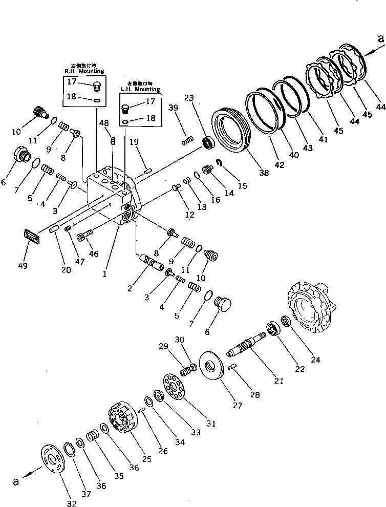 Excavators Komatsu / PC60L-5 S/N 7501-UP(pc60l-5c) / TRAVEL MOTOR (1/2)(180040 : 6105)
