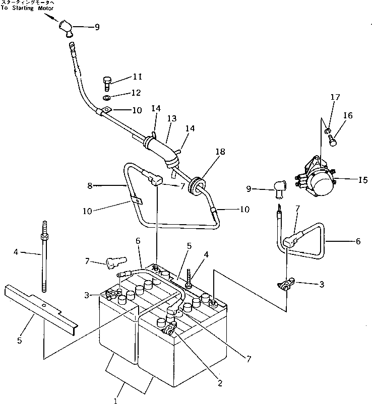 Excavators Komatsu / PC60L-5 S/N 7501-UP(pc60l-5r) / BATTERY AND RELAY SWITCH(030060 : 1401)
