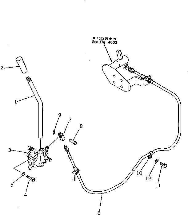 Excavators Komatsu / PC60L-5 S/N 7501-UP(pc60l-5r) / FUEL CONTROL LEVER(120010 : 4001)