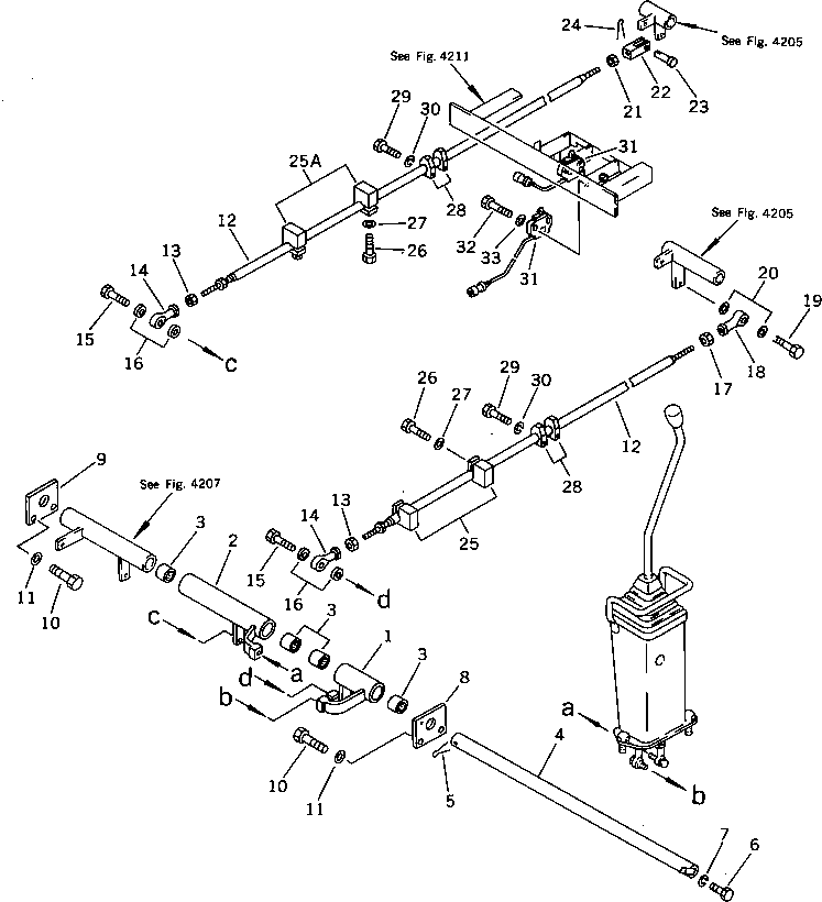 Excavators Komatsu / PC60L-5 S/N 7501-UP(pc60l-5r) / WORK EQUIPMENT CONTROL LINKAGE (FOR ARM ? SWING) (1/2) (EXCEPT    JAPAN)(120090 : 4204)
