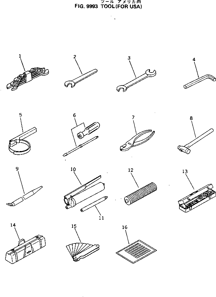 Excavators Komatsu / PC60L-5 S/N 7501-UP(pc60l-5r) / TOOL (FOR USA)(270170 : 9993)