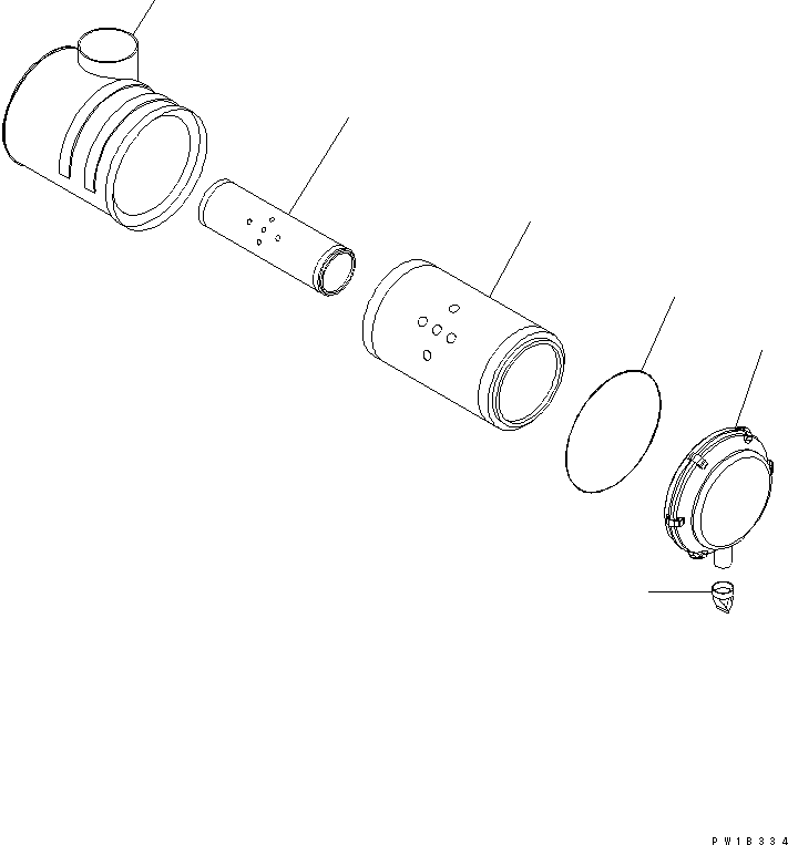 Komatsu parts book diagram for PC650-6A S/N 30001-UP: AIR CLEANER (INNER PARTS)(#31001-)