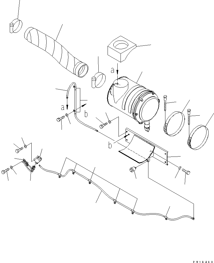 Komatsu parts book diagram for PC650-6A S/N 30001-UP: AIR CLEANER (CONNECTING PARTS)(#31001-)