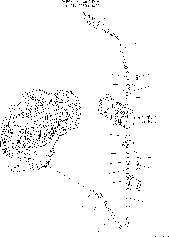 Komatsu parts book diagram for PC650-6A S/N 30001-UP: POWER TAKE OFF (LUBRICATION) (PUMP TO FILTER)