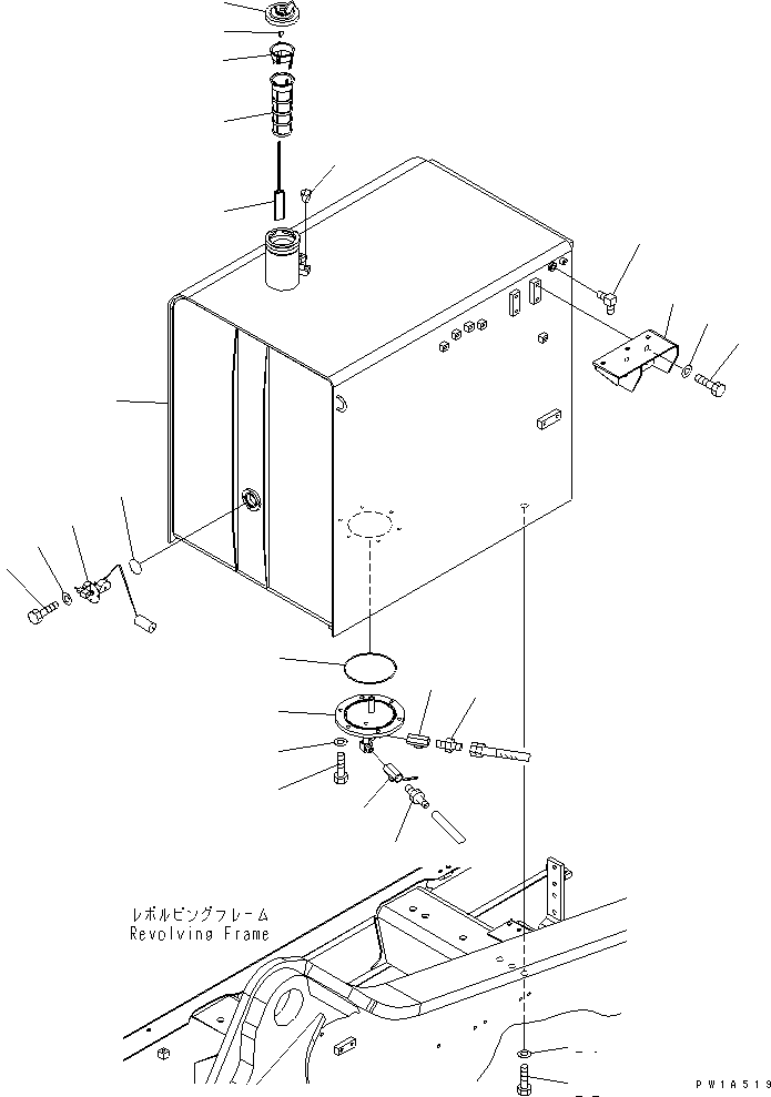 Komatsu parts book diagram for PC650-6A S/N 30001-UP: FUEL TANK(#31001-)