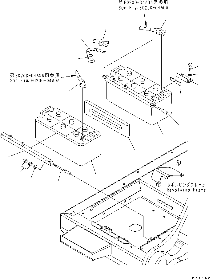 Komatsu parts book diagram for PC650-6A S/N 30001-UP: BATTERY (WET) (NS200)(#31001-)