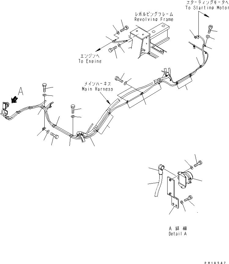 Komatsu parts book diagram for PC650-6A S/N 30001-UP: WIRING (STARTING HARNESS)(#31001-)