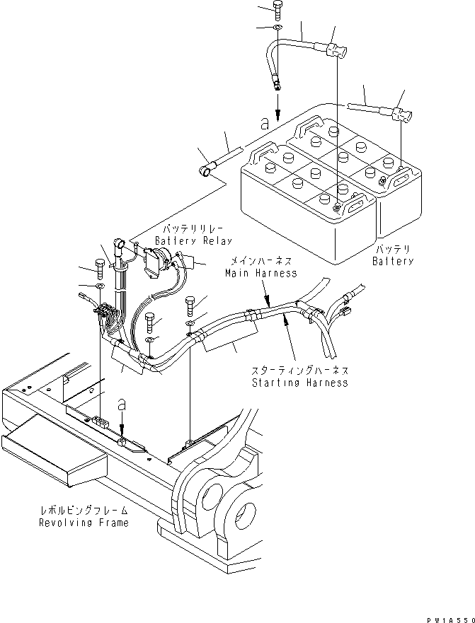 Komatsu parts book diagram for PC650-6A S/N 30001-UP: WIRING (BATTERY CASE SIDE)(#31001-)