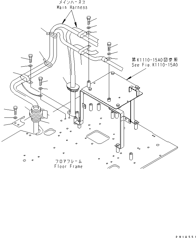 Komatsu parts book diagram for PC650-6A S/N 30001-UP: WIRING (CLAMP)(#31001-)