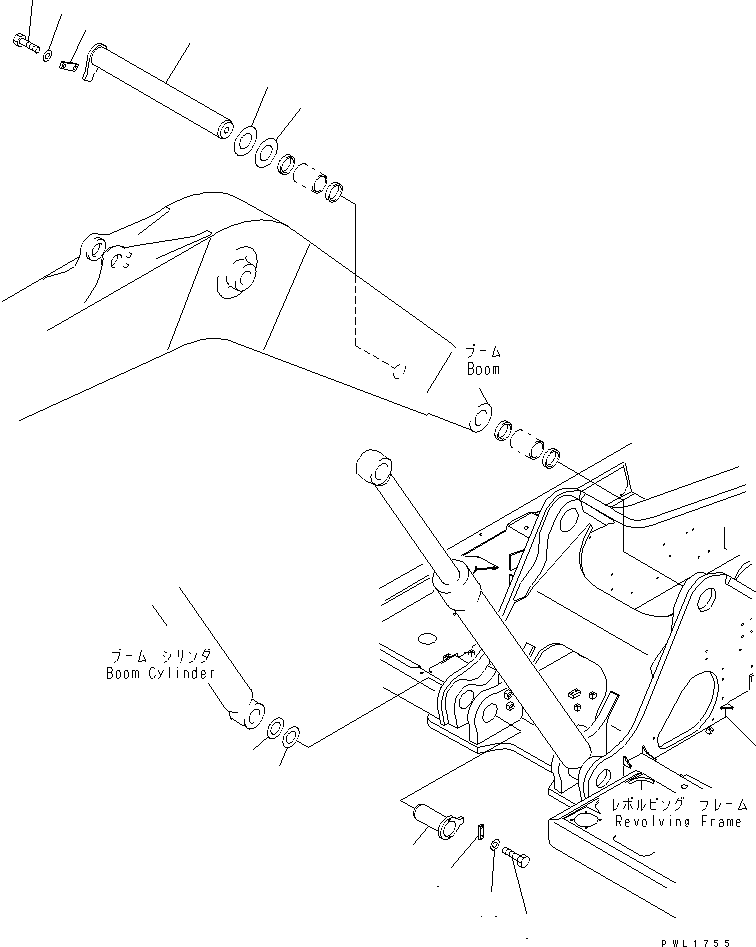 Komatsu parts book diagram for PC650-6A S/N 30001-UP: BOOM FOOT PIN
