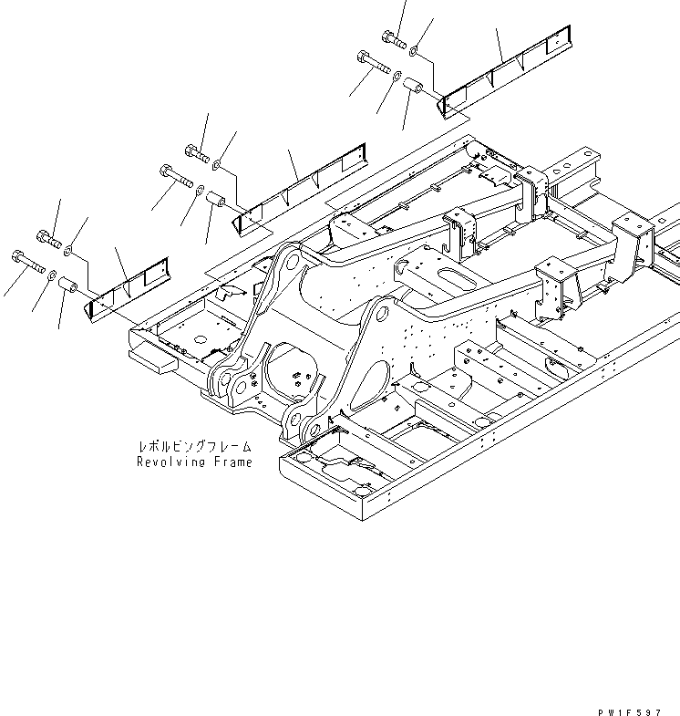 Komatsu parts book diagram for PC650-6A S/N 30001-UP: REVOLVING FRAME BUMPER(#31011-)