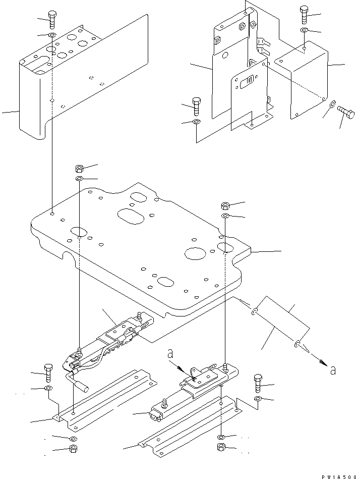 Komatsu parts book diagram for PC650-6A S/N 30001-UP: FLOOR FRAME (RIGHT STAND) (STAND ? FRAME AND ADJSUTER)(#31001-)