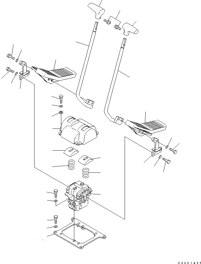 Komatsu parts book diagram for PC650-6A S/N 30001-UP: FLOOR FRAME (TRAVEL LEVER) (2 ACTUATOR)(#31001-)