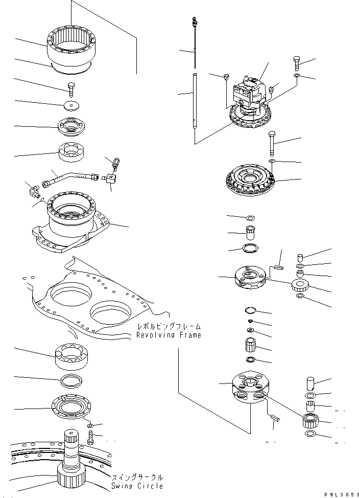 Komatsu parts book diagram for PC650-6A S/N 30001-UP: SWING MACHINERY (R.H.)(#30002-)