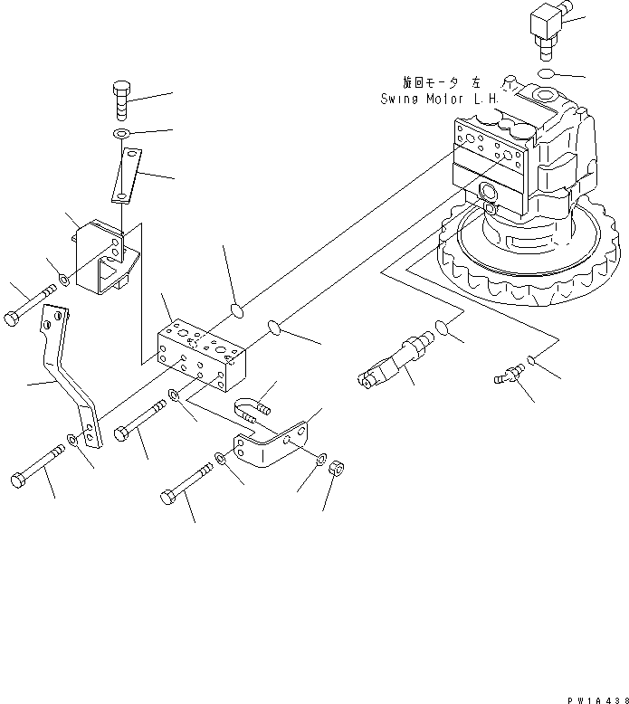 Komatsu parts book diagram for PC650-6A S/N 30001-UP: SWING MACHINERY (BLOCK) (1 ACTUATOR) (L.H.)(#31001-)