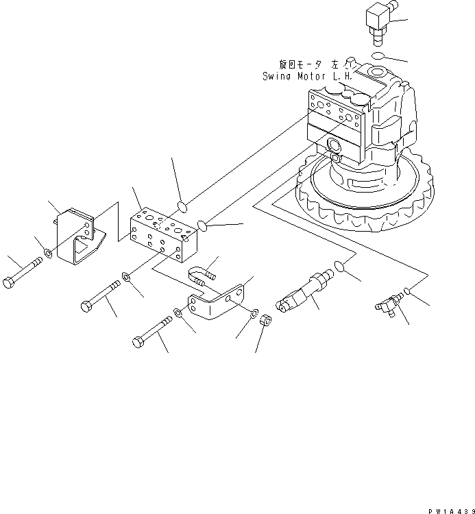 Komatsu parts book diagram for PC650-6A S/N 30001-UP: SWING MACHINERY (BLOCK) (1 ACTUATOR) (L.H.) (FOR BREAKER)(#30001-30999)