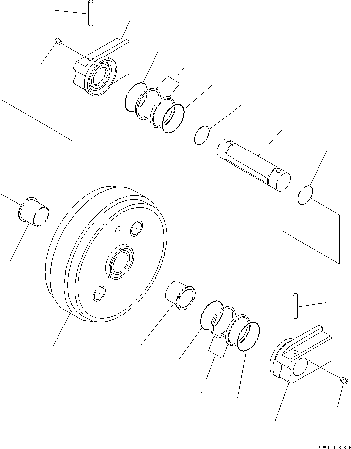 Komatsu parts book diagram for PC650-6A S/N 30001-UP: TRACK FRAME (FRONT IDLER) (L.H.)(#30017-)
