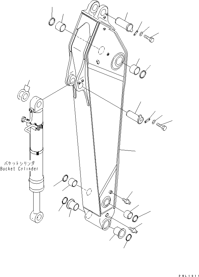 Komatsu parts book diagram for PC650-6A S/N 30001-UP: ARM (3.5M) (HEAVY DUTY)