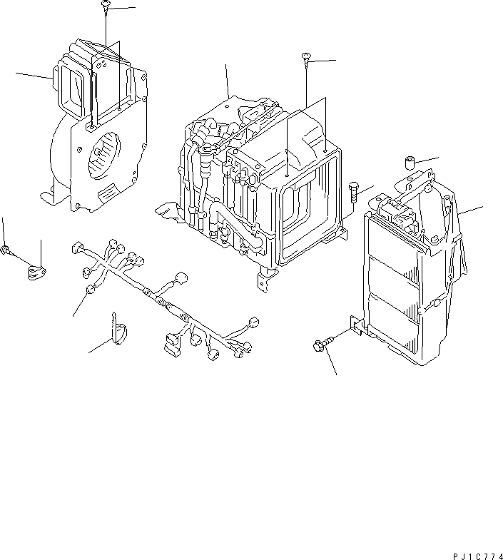 Komatsu parts book diagram for PC650-6A S/N 30001-UP: UINT ASS'Y (COOLING) (FOR AIR CONDITIONER)(#31015-)