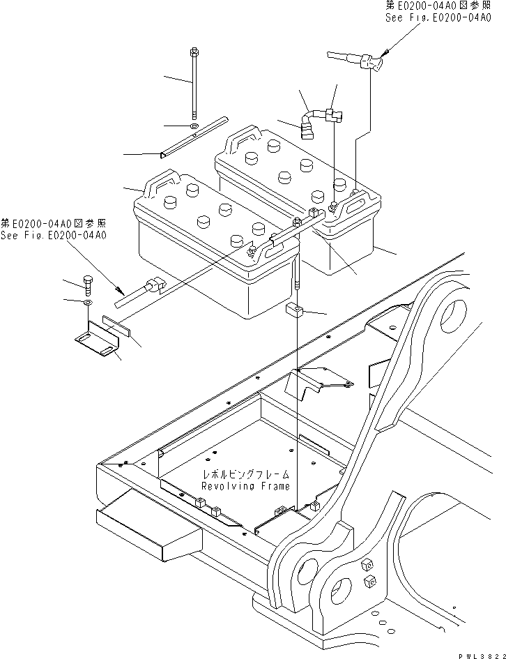 Komatsu parts book diagram for PC650-6 S/N 30001-UP: BATTERY (WET) (C200) (LARGE CAPACITY)(#30001-30999)