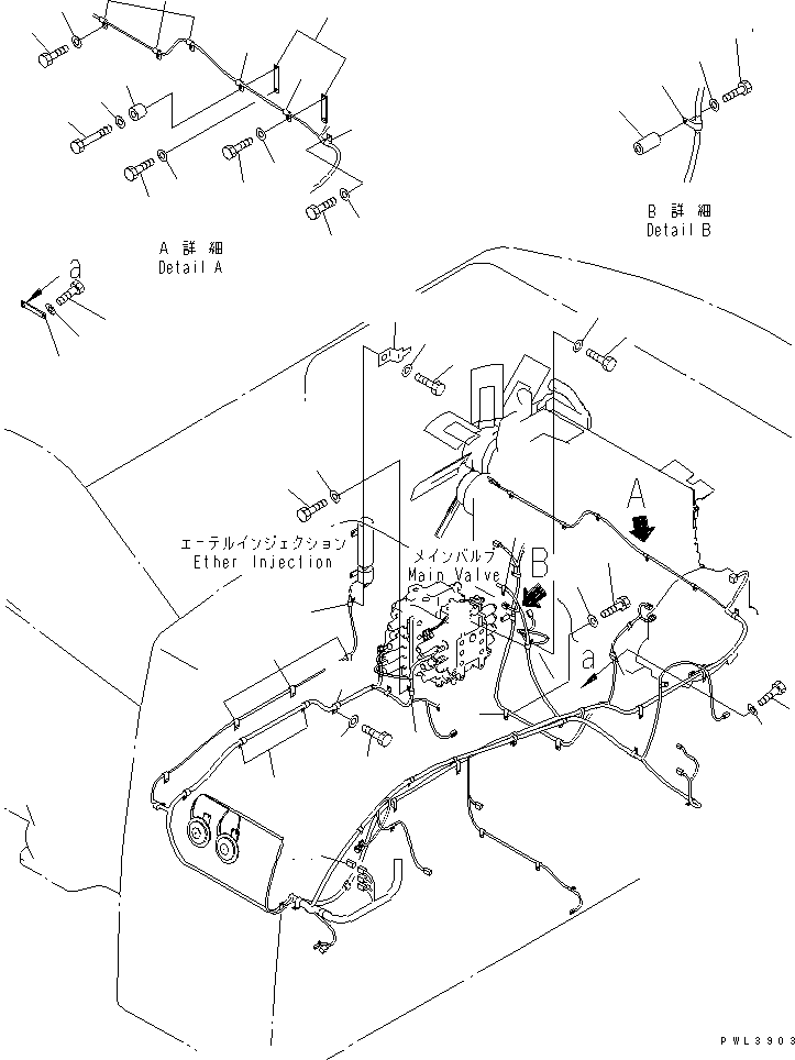 Komatsu parts book diagram for PC650-6 S/N 30001-UP: WIRING (MAIN HARNESS) (CLIP)(#30001-30999)