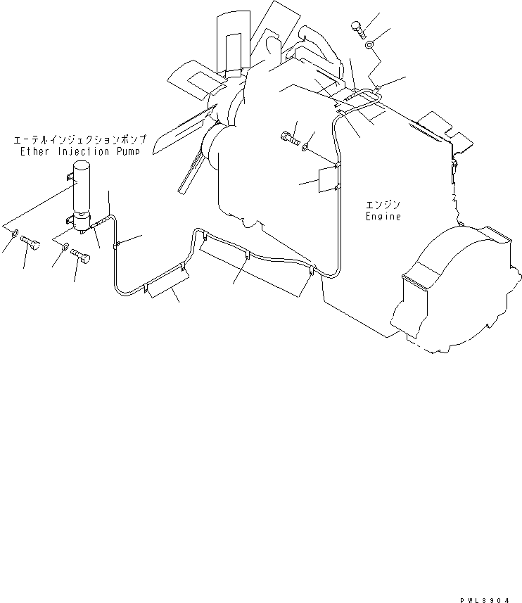 Komatsu parts book diagram for PC650-6 S/N 30001-UP: WIRING (ETHER INJECTION)(#30001-30999)