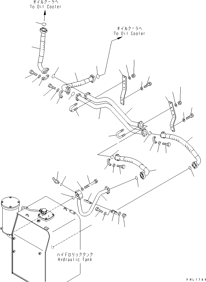Komatsu parts book diagram for PC650-6 S/N 30001-UP: OIL COOLER LINES(#30001-30999)