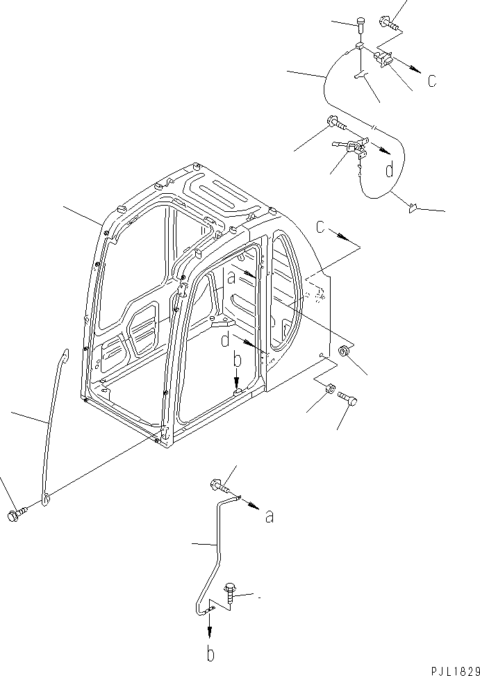 Komatsu parts book diagram for PC650-6 S/N 30001-UP: OPERATOR'S CAB (CAB ? GRIP AND OPEN LOCK) (QUARRY SPEC.)(#30001-30999)