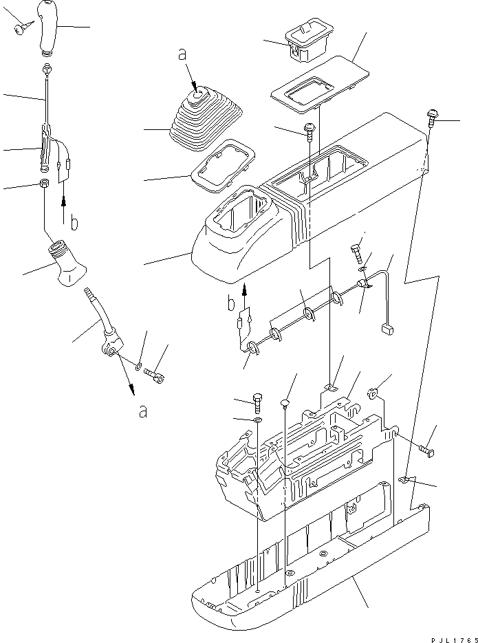 Komatsu parts book diagram for PC650-6 S/N 30001-UP: FLOOR FRAME (LEFT STAND) (LEVER L.H. AND HARNESS)