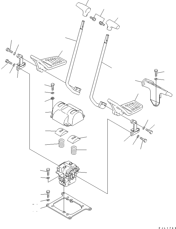 Komatsu parts book diagram for PC650-6 S/N 30001-UP: FLOOR FRAME (TRAVEL LEVER) (1 ACTUATOR)(#30001-30999)