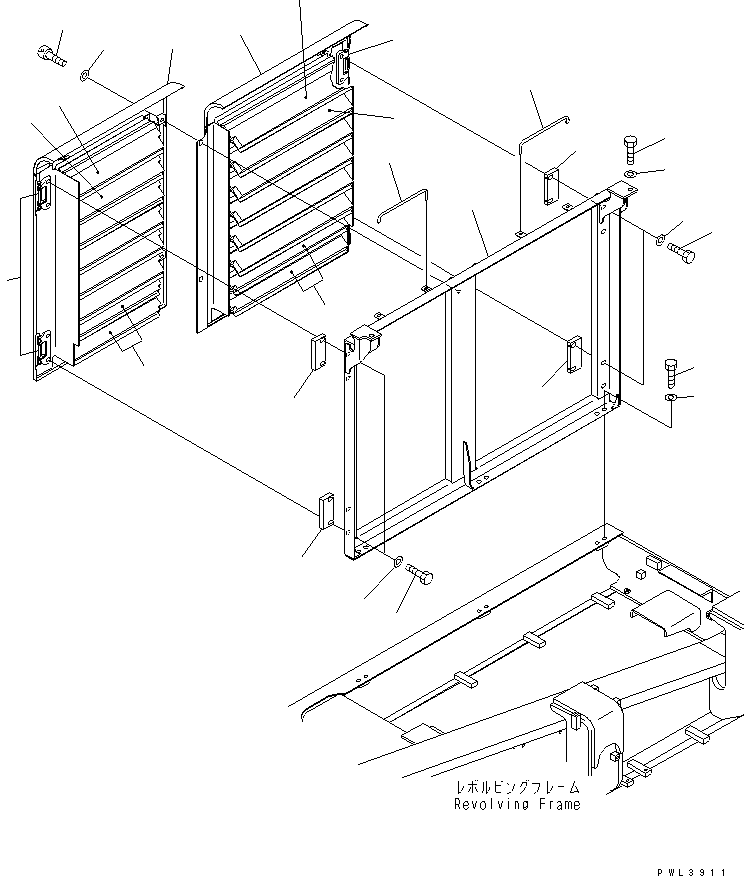 Komatsu parts book diagram for PC650-6 S/N 30001-UP: RIGHT SIDE COVER (MACHINE CAB)(#30001-30999)