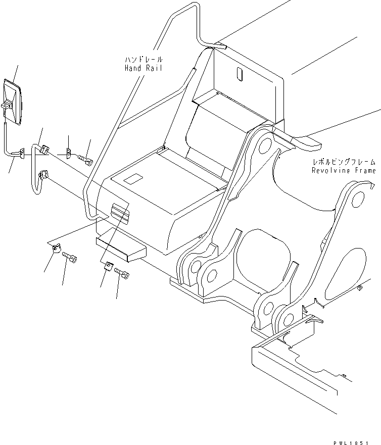Komatsu parts book diagram for PC650-6 S/N 30001-UP: REAR VIEW MIRROR ? R.H.(#30001-30999)