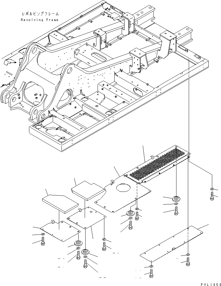 Komatsu parts book diagram for PC650-6 S/N 30001-UP: UNDER COVER (HEAVY DUTY) (REVOLVING FRAME) (DECK ? L.H.)