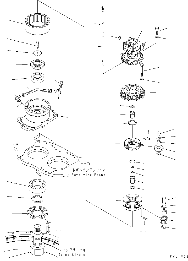 Komatsu parts book diagram for PC650-6 S/N 30001-UP: SWING MACHINERY (R.H.)(#30001-30001)