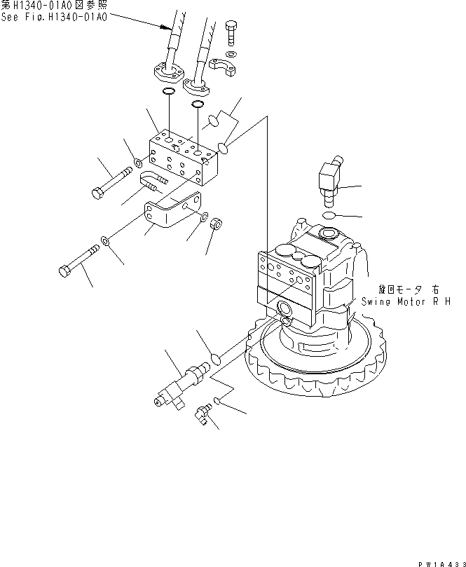 Komatsu parts book diagram for PC650-6 S/N 30001-UP: SWING MACHINERY (BLOCK) (R.H.)(#30001-30999)