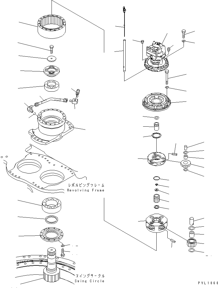 Komatsu parts book diagram for PC650-6 S/N 30001-UP: SWING MACHINERY (L.H.)(#30001-30001)