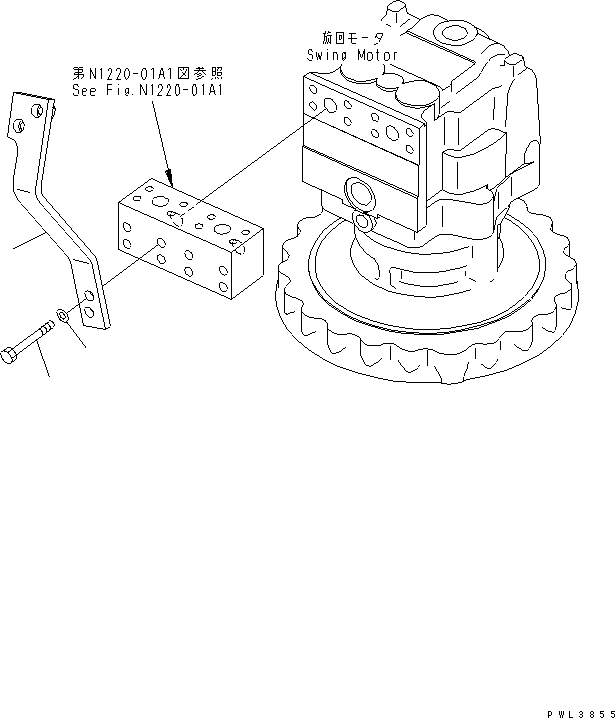 Komatsu parts book diagram for PC650-6 S/N 30001-UP: SWING MOTOR (CONNECTING PARTS) (1 ACTUATOR) (KIT)