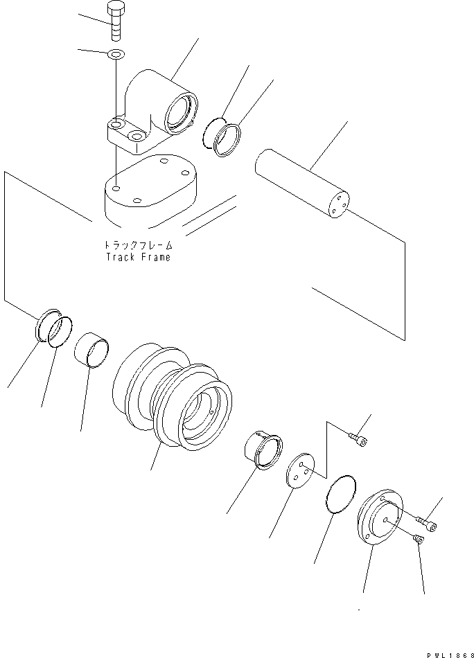 Komatsu parts book diagram for PC650-6 S/N 30001-UP: CARRIER ROLLER(#30001-30016)