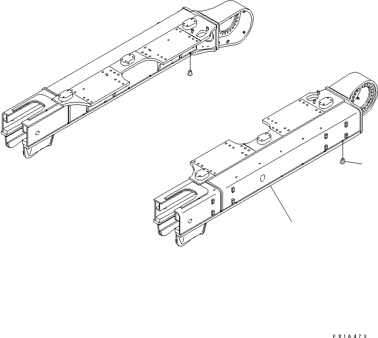 Komatsu parts book diagram for PC650-6 S/N 30001-UP: TRACK FRAME (QUARRY SPEC.) (L.H.)(#30017-)