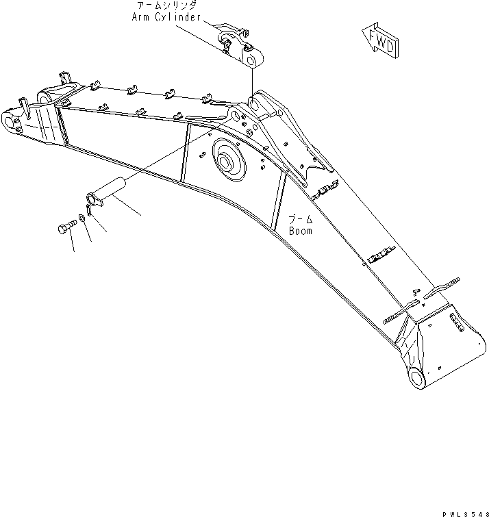 Komatsu parts book diagram for PC650-6 S/N 30001-UP: BOOM (CYLINDER PIN) (SE SPEC.)