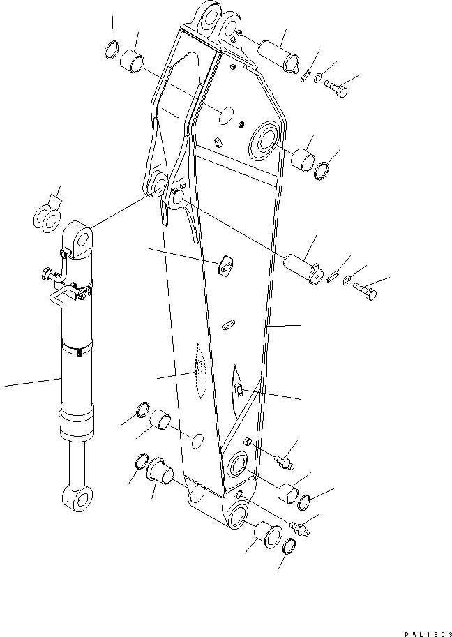 Komatsu parts book diagram for PC650-6 S/N 30001-UP: ARM (3.5M) (ARM AND BUCKET CYLINDER) (FOR ADDITIONAL PIPING)