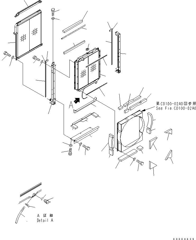 Komatsu parts book diagram for PC650LC-7-M1 S/N 40001-UP: COOLING (RADIATOR AND OIL COOLER)