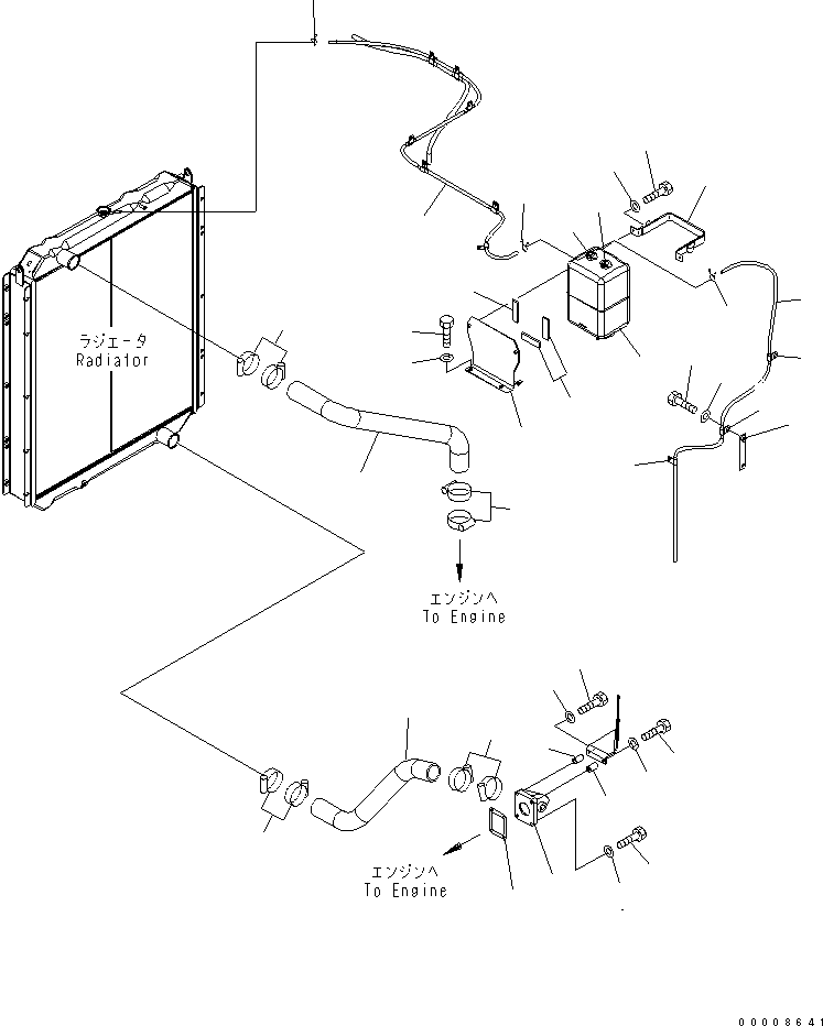 Komatsu parts book diagram for PC650LC-7-M1 S/N 40001-UP: COOLING (RADIATOR PIPING)