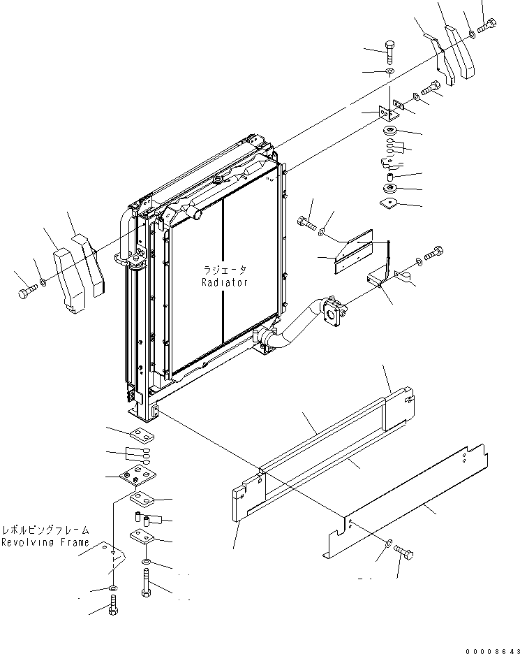 Komatsu parts book diagram for PC650LC-7-M1 S/N 40001-UP: COOLING (RADIATOR MOUNT AND SHEET)