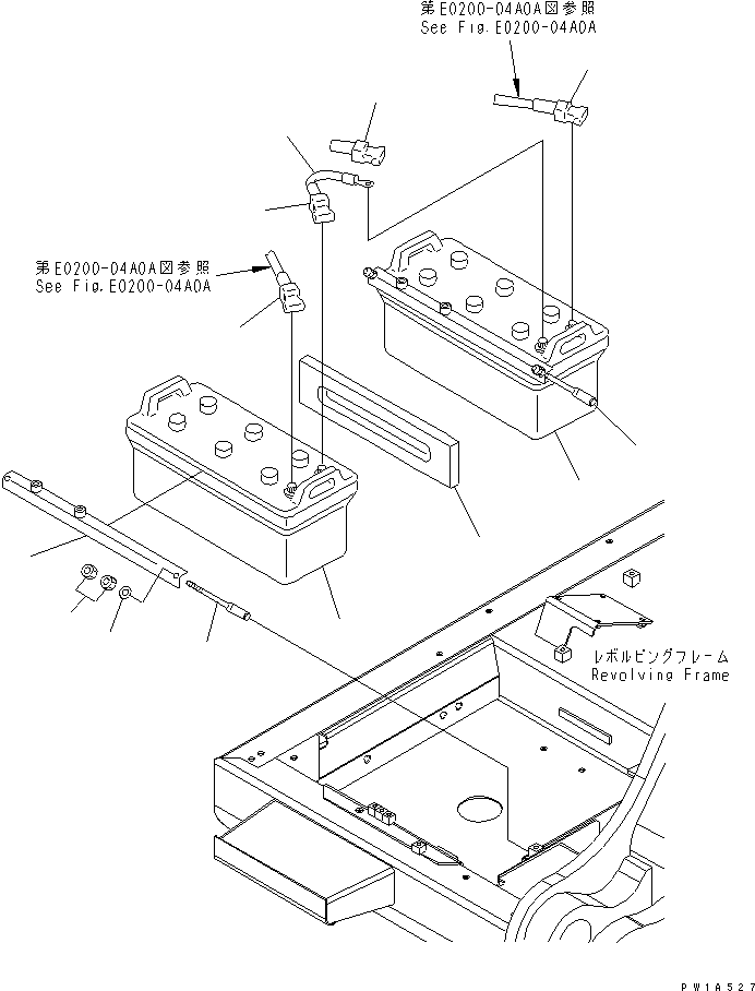 Komatsu parts book diagram for PC650LC-7-M1 S/N 40001-UP: BATTERY (WET) (C200) (LARGE CAPACITY)
