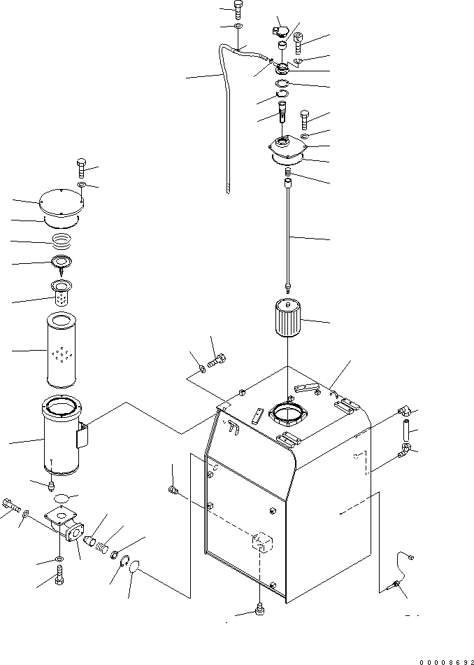Komatsu parts book diagram for PC650LC-7-M1 S/N 40001-UP: HYDRAULIC TANK (TANK AND FILTER)